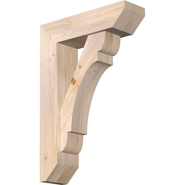 Ekena Millwork Olympic Slat Smooth Bracket w/ Offset Brace, Douglas Fir, 7 1/2"W x 26"D x 38"H BKT0806X26X38OLY06SDF - main